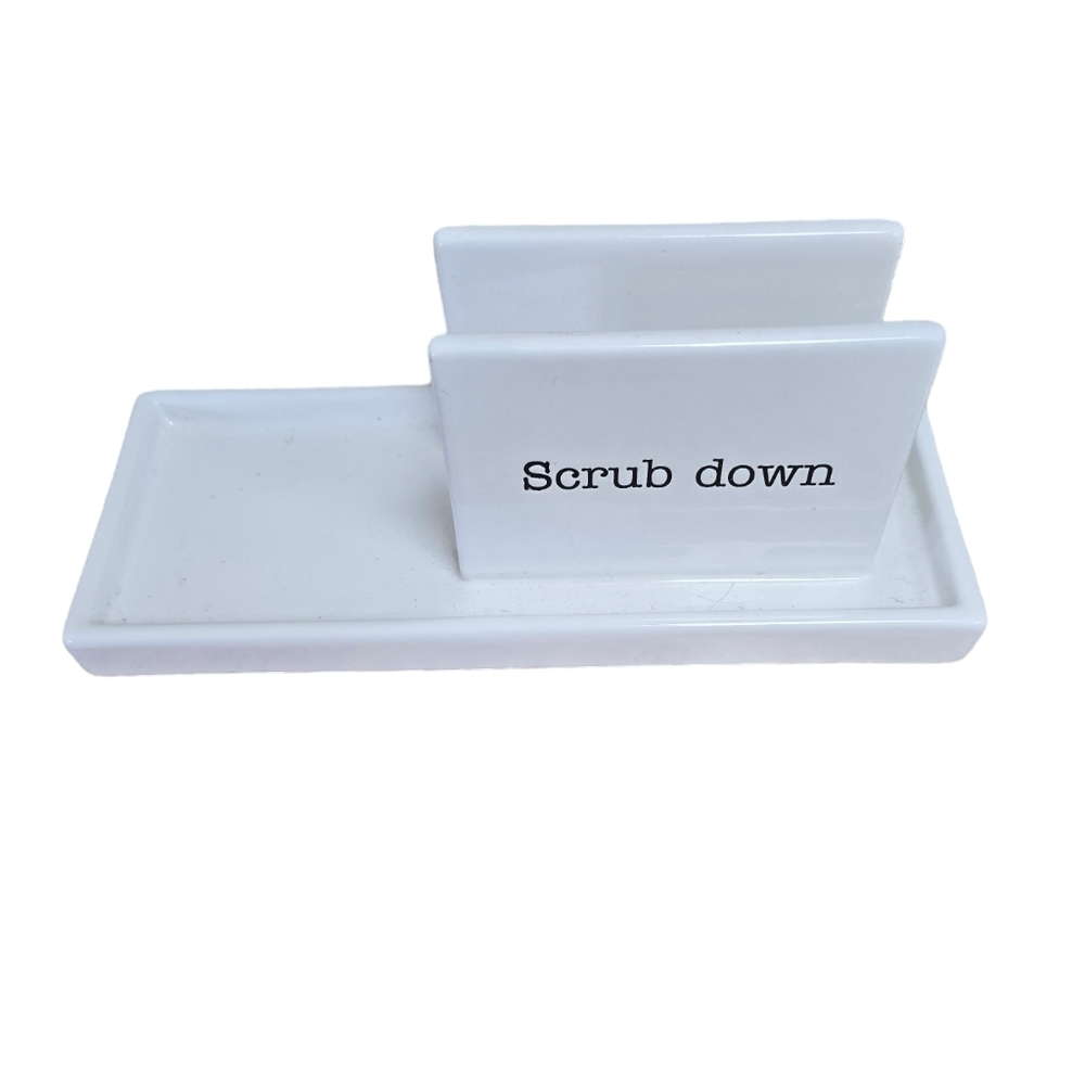 Mud Pie White Scrub Down Holder